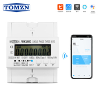 TOMZN 2 Phase 3 wires 110V+110V 80A Din Rail Tuya WIFI Smart Energy Meter Power Consumption Monitor kWh Meter Wattmeter