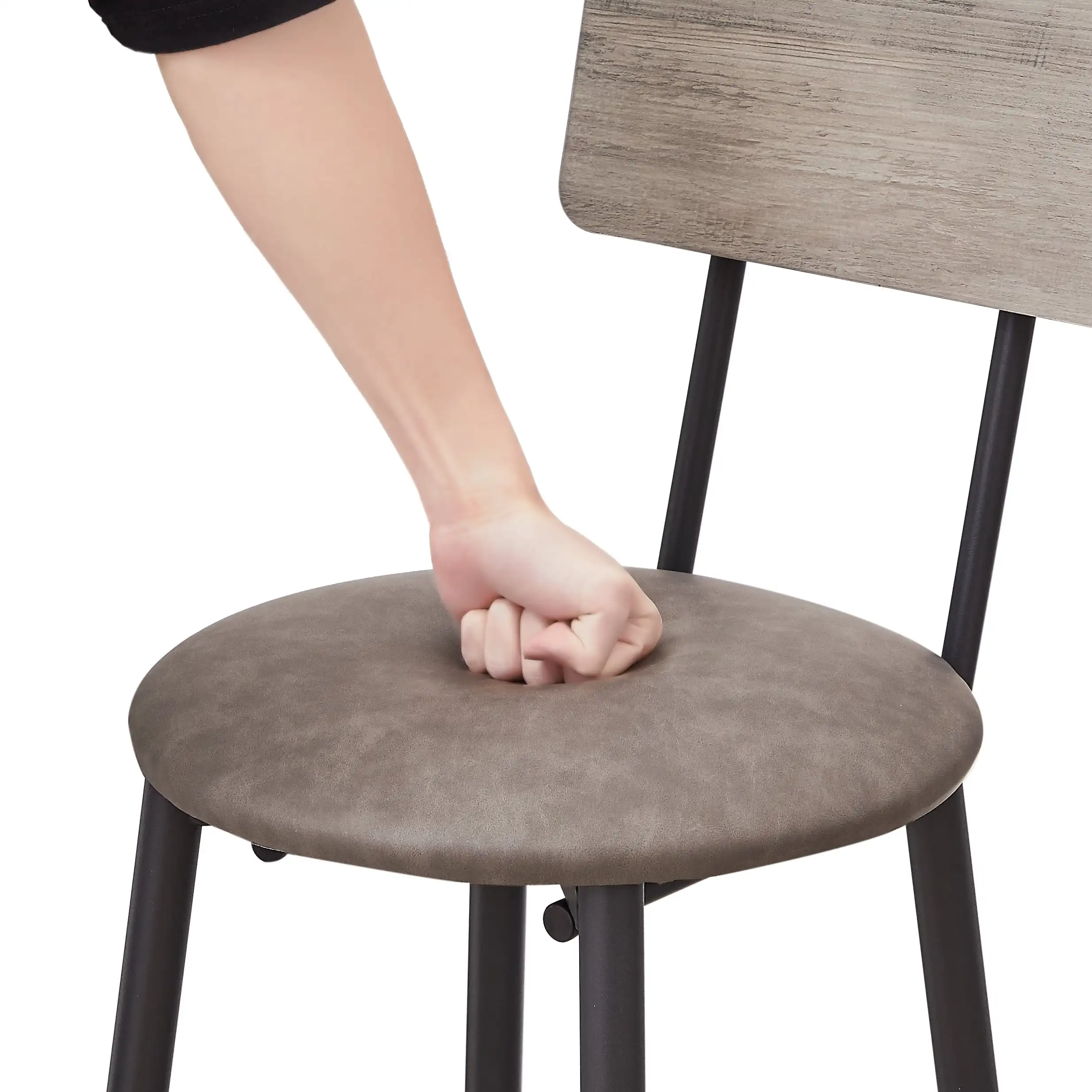 Counter Height Dining Set Kitchen Table Sets with Upholstery Bar Chairs for Small Space, Gray