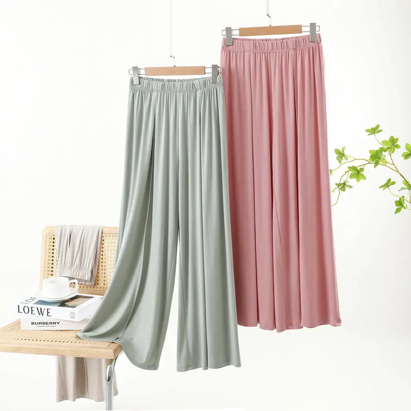 

Широкие брюки цвета мороженого. Летние брюки для отдыха с высокой талией и драпированным силуэтом, свободные прямые танцевальные брюки.