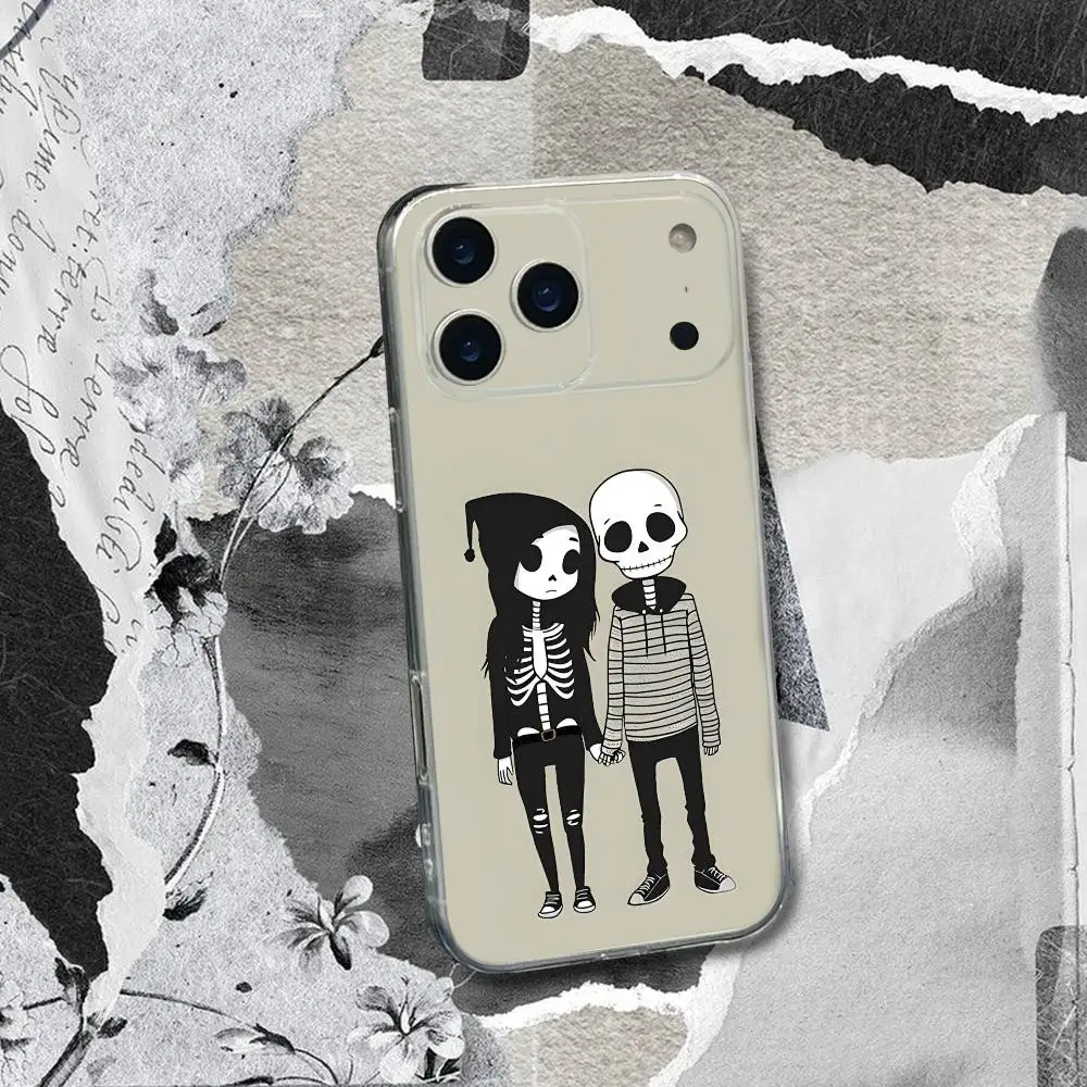 Love Black and Cute Emo For iPhone 17,16,15,14,13,12,11 Plus,Pro,Max,XR,XS,X,7,8 Plus,SE,Mini Transparent Soft Phone Case - view 6