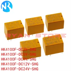 5PCS 100% New Relays HK4100F HK19F DC3V 5V 9V 12V 24V SHG 8Pin 6Pin 2A / 3A HK4100F-DC5V-SHG HK19F-DC12V-SHG HK19F-DC5V-SHG