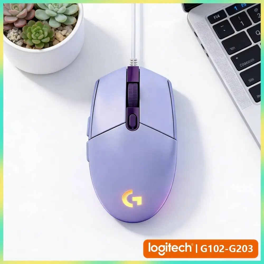 Logitech G102 Gaming Mouse Lightweight Ergonomic Grip 1000Hz Polling RGB Sync for Windows macOS Gamers