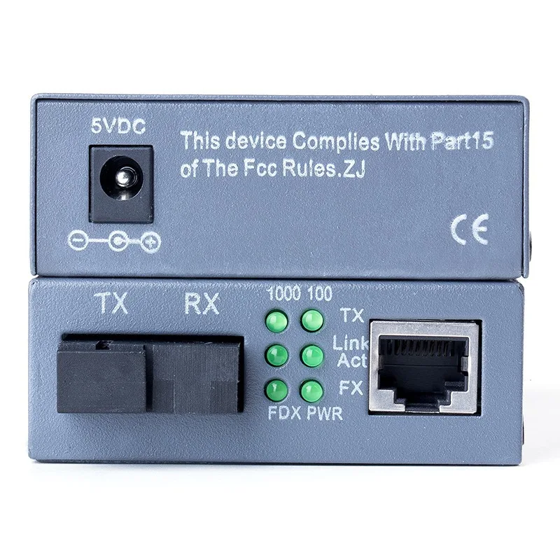Gigabit Fiber Optical Media Converter HTB-GS-03 1000Mbps Single Fiber SC Port External Power Supply Optical fiber transmitter