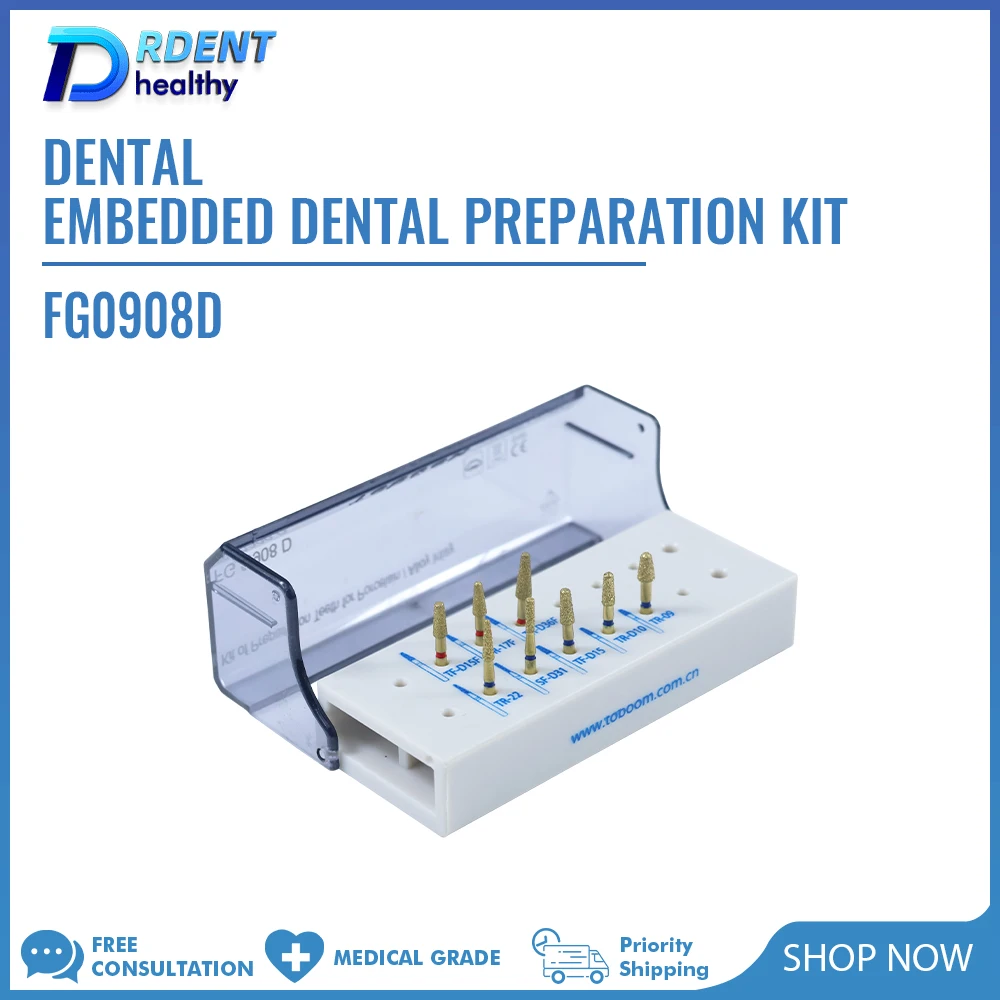 

8 шт./компл., набор стоматологических боров FG0908D для инкрустации и накладки из сплава, боры из высокоскоростной стали для стоматологической лаборатории