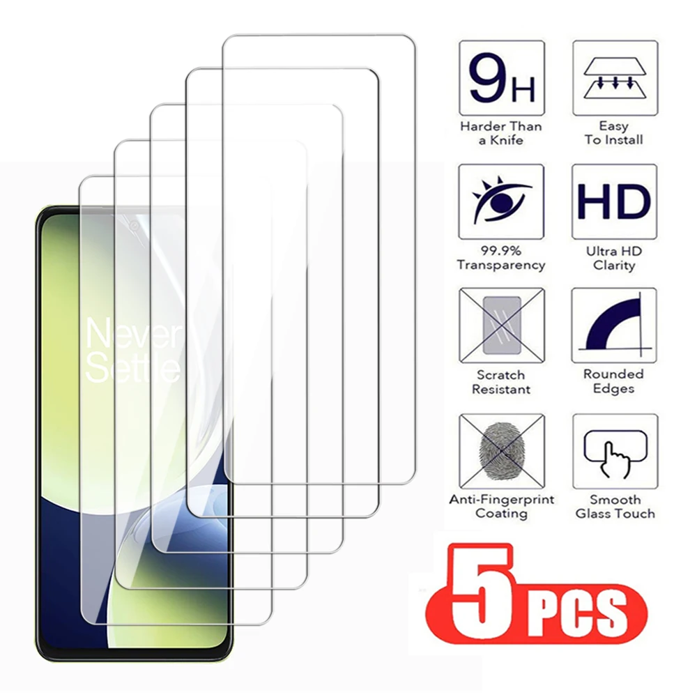 5Pcs Full cover For OnePlus Nord CE 2 3 Lite ACE Pro Lite 5G Tempered Glass For OnePlus Nord ACE 2V 2T 3 Screen Protecctor Film