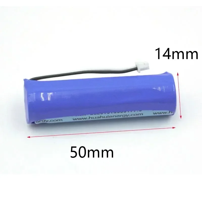 3.7V 500mAh 14500 Li-ion Battery PH2.0-3P plug For 70mai Smart Dash Cam Pro Midrive D02 HMC1450 Recorder 3-wire Plug 14*50mm