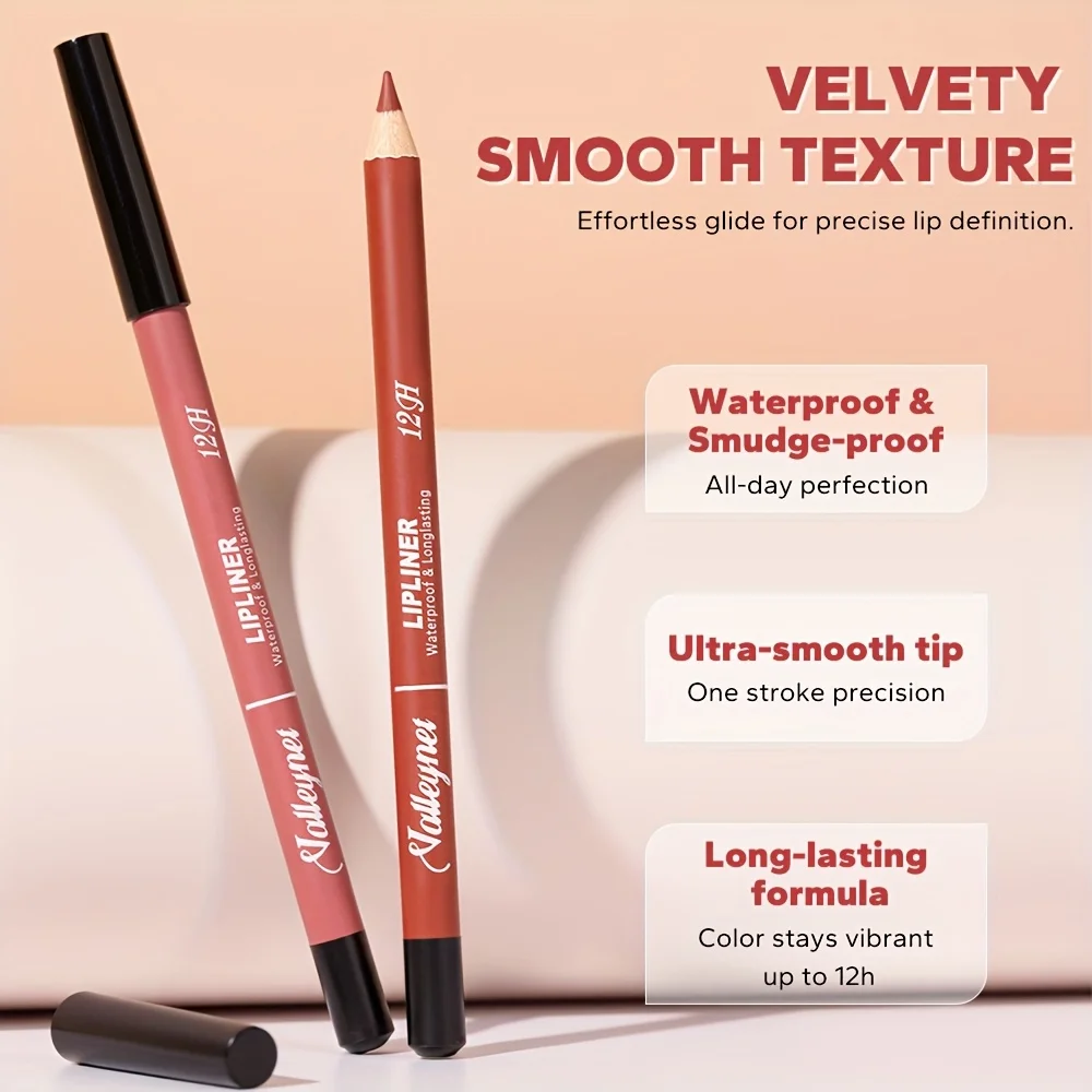 2個入り マットリップライナーとリップオイルセット 防水 ベルベット 長持ち マットリップライナーセット ベルベットテクスチャライナー リップライナーセット