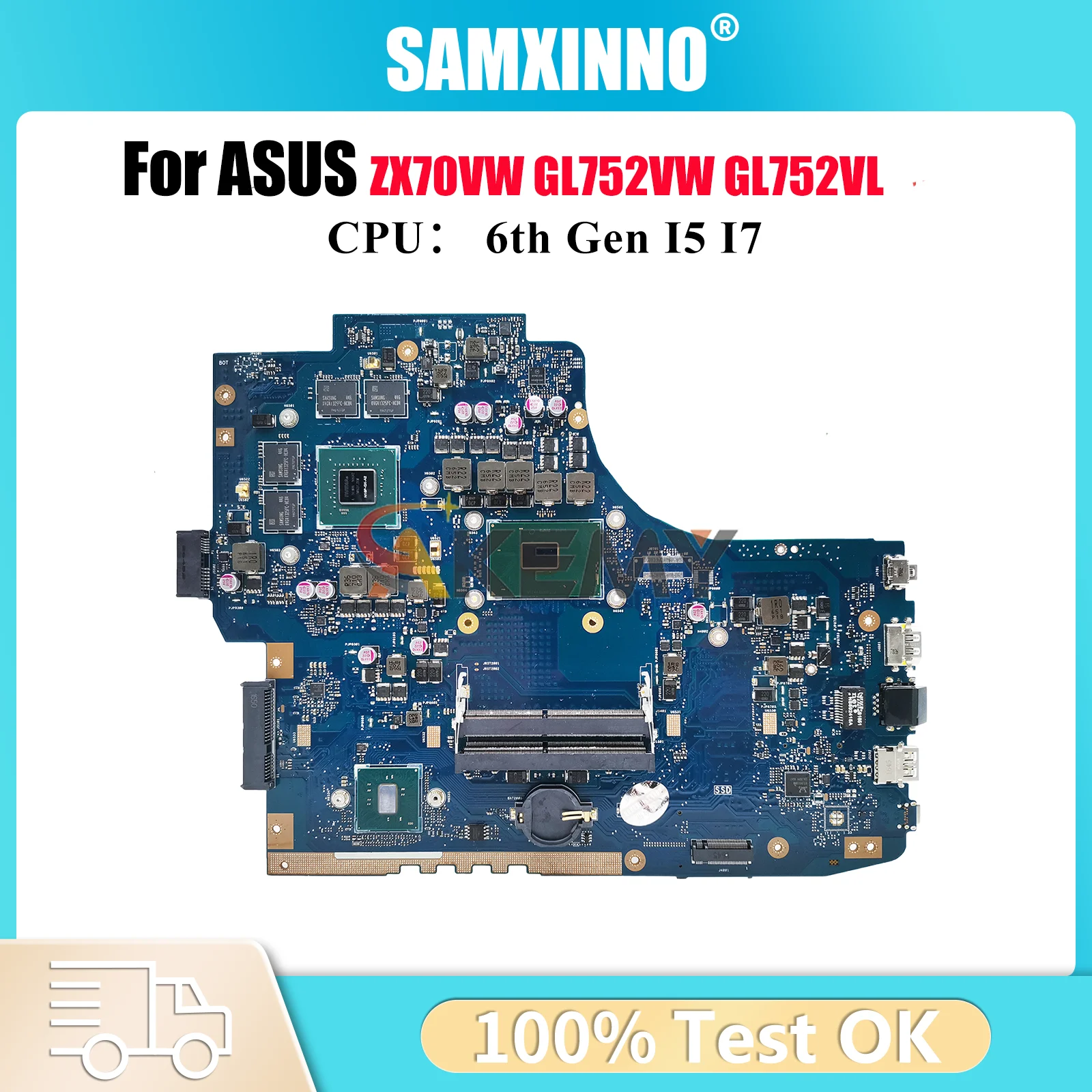 

GL752VW Материнская плата для ноутбука ASUS ROG Strix ZX70VW GL752VW GL752V GL752VL Материнская плата для ноутбука с процессором I5 I7 100% тесты OK stk