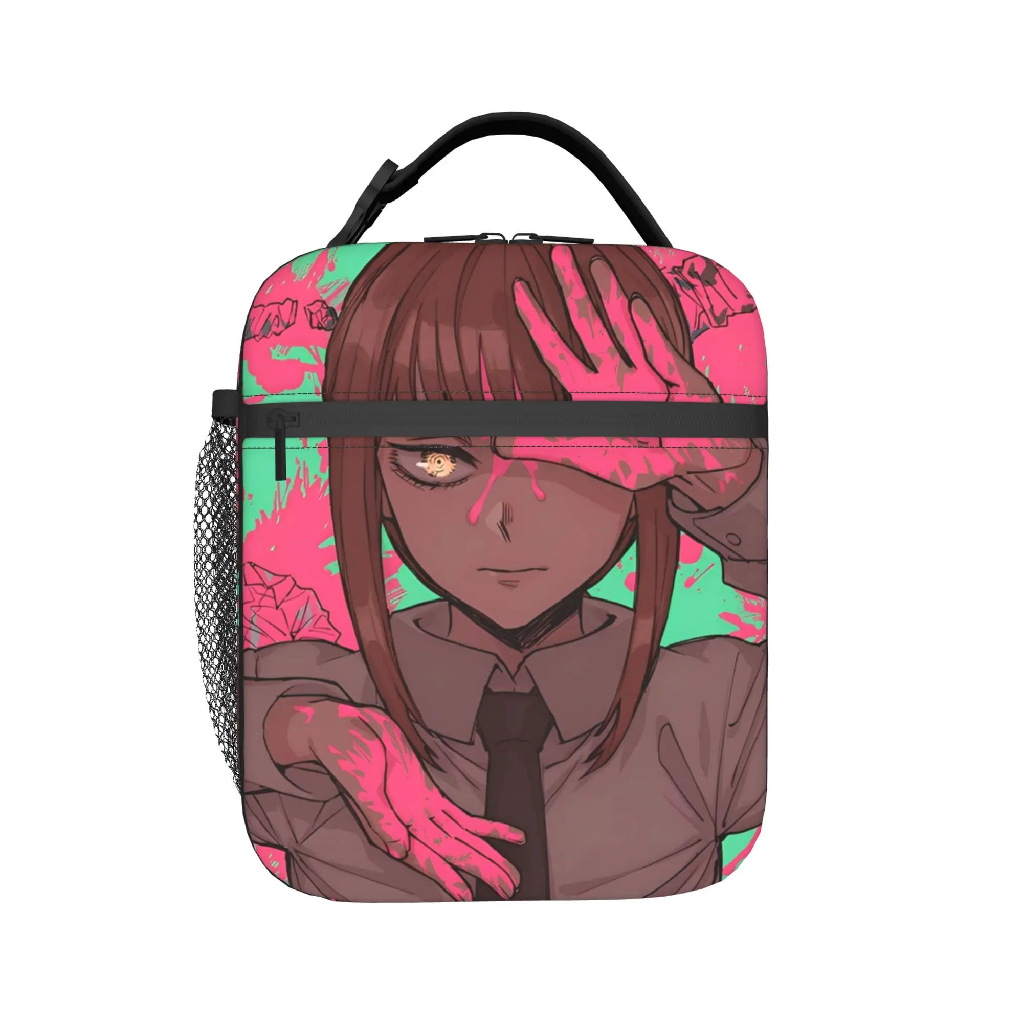 Makima C-Chainsaws Man Reze Insulated Lunch Bag Cooler Bag Reusable,Meal Container Anime Portable Tote Lunch Box Girl Boy