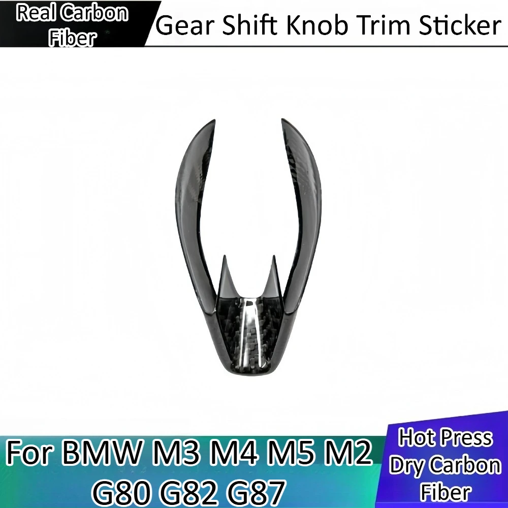 

For BMW M3 M4 M5 M2 G80 G82 G87 Real Dry Carbon Fiber Gear Shift Knob Trim Sticker Car Interior Styling Accessories Kit Sets