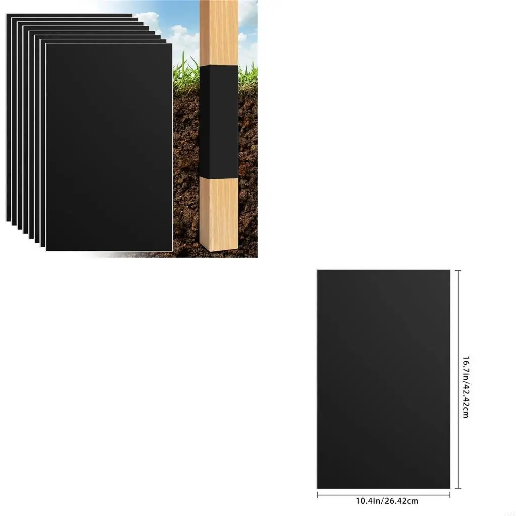 

8Pack Fence Post Covers Waterproof Post Sleeves Effecetive Rot Prevention for 3" to 5" Round and Square Wooden Posts