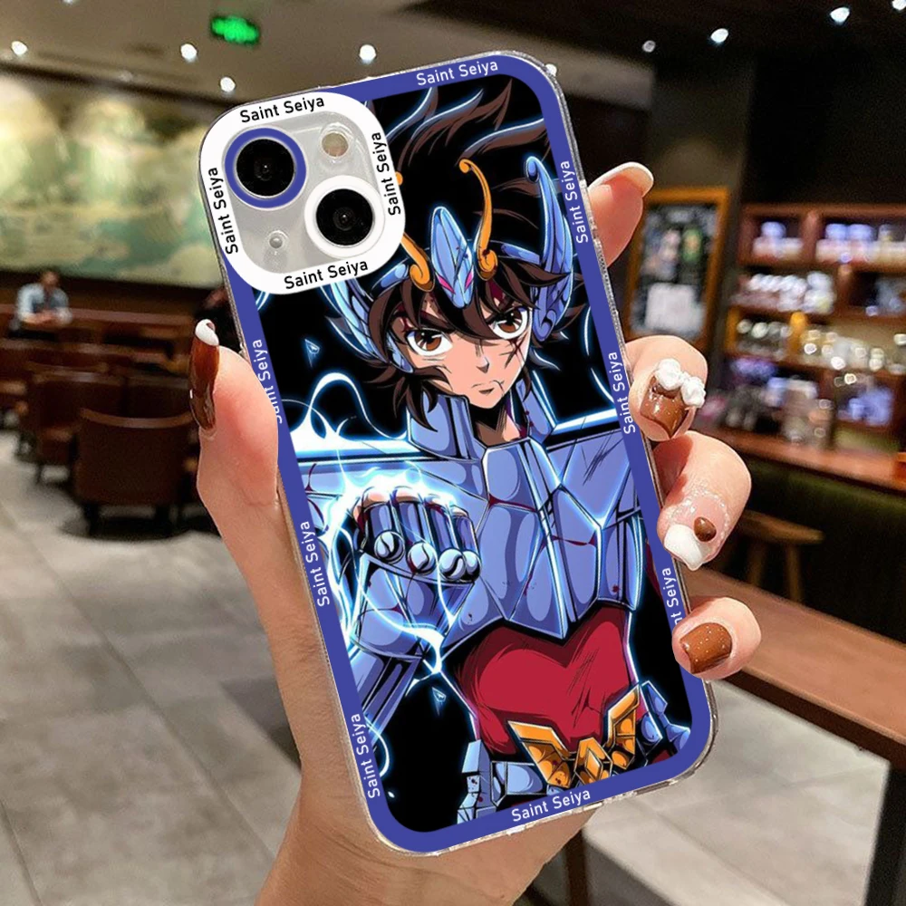 Saint Seiya Hyoga Shiryu Clear Phone Case For iPhone 15 14 13 12 11 Mini Pro Max X XR XSMax 6S 6 7 8 Plus SE20 Transparent Cover