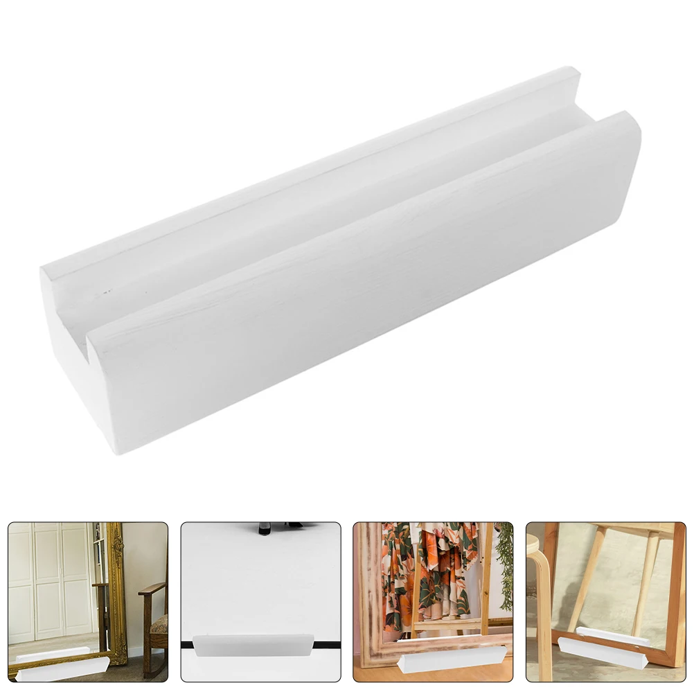 

Floor Mirror Base Solid Wood Support Stand Non-slip Bathroom Bracket Bedroom Rack White Anti-skid Decor Artwork
