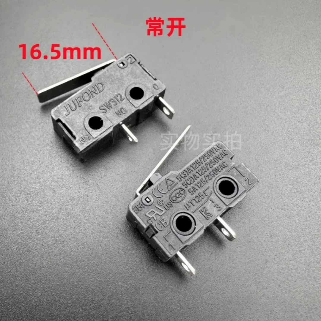 

10pcs JUFOND high-quality SW312 micro-switch 5A 250VAC travel limit detection 2-pin normally open with handle