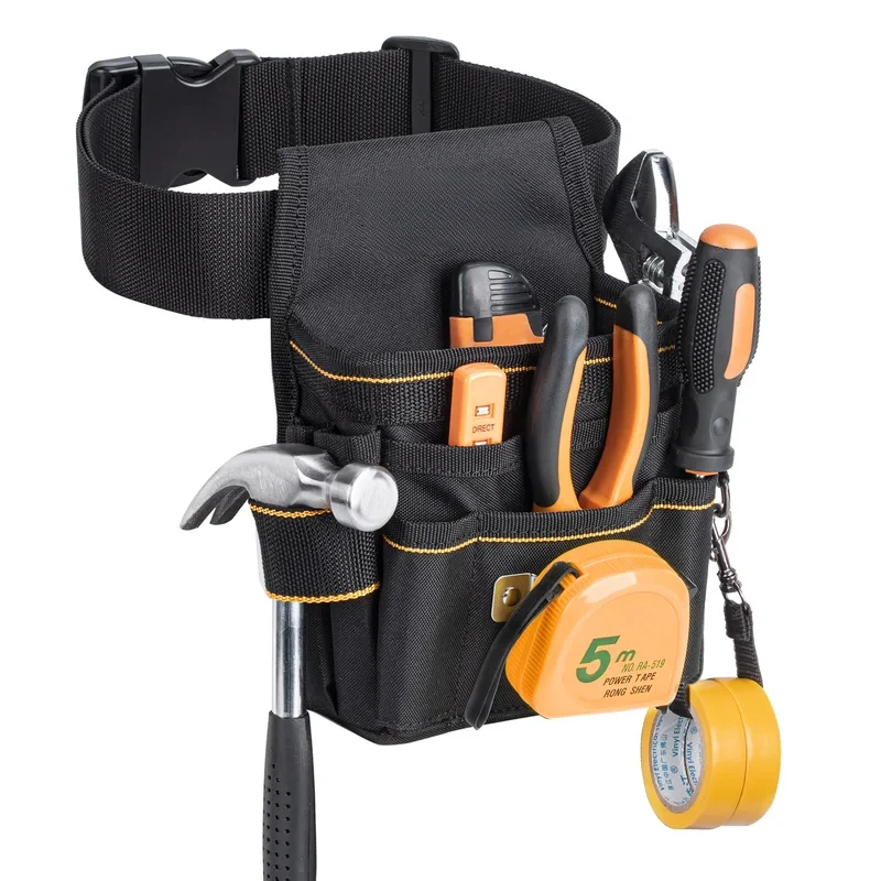 Oxford Cloth Tool Waist Bag Multifunctional Hardware Tool Pouch Belt Wear‑Resistant Screwdriver Storage Pouch for Electrician