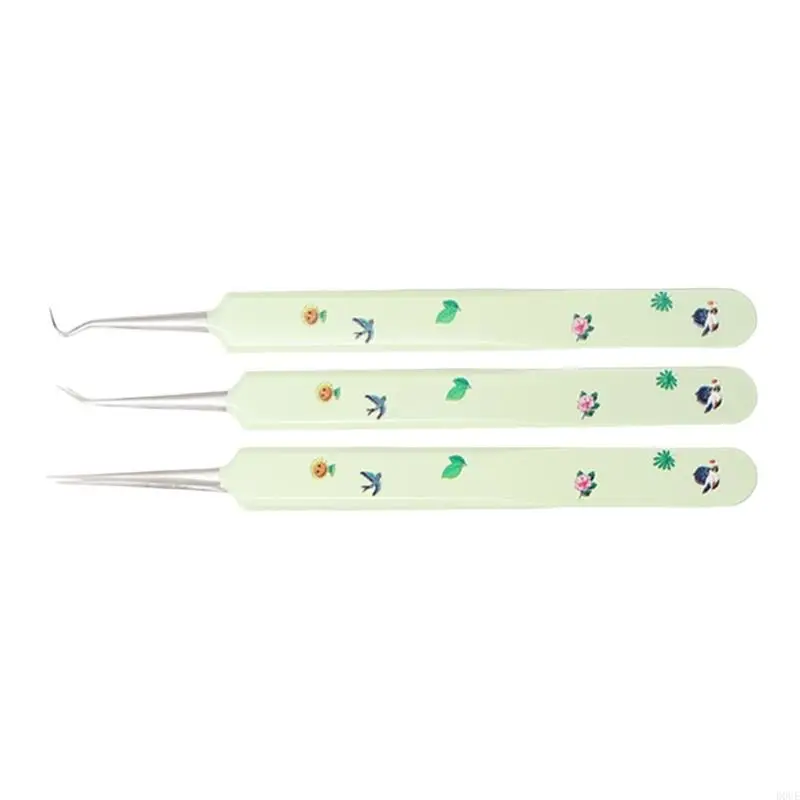 D0Ue 3 PCS Tiptes tête noire retrait d'acné Extracteur tête noire Tweezers pour routine quotidienne soins