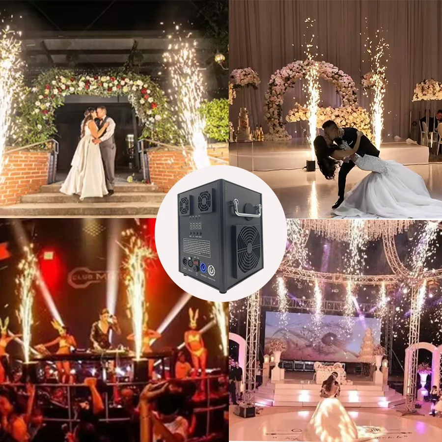 Ti Powder 600W Cold Spark Firework Machine Dmx512 Remote Control sprayer stage equipment effect machine Wedding Party Stage DJ
