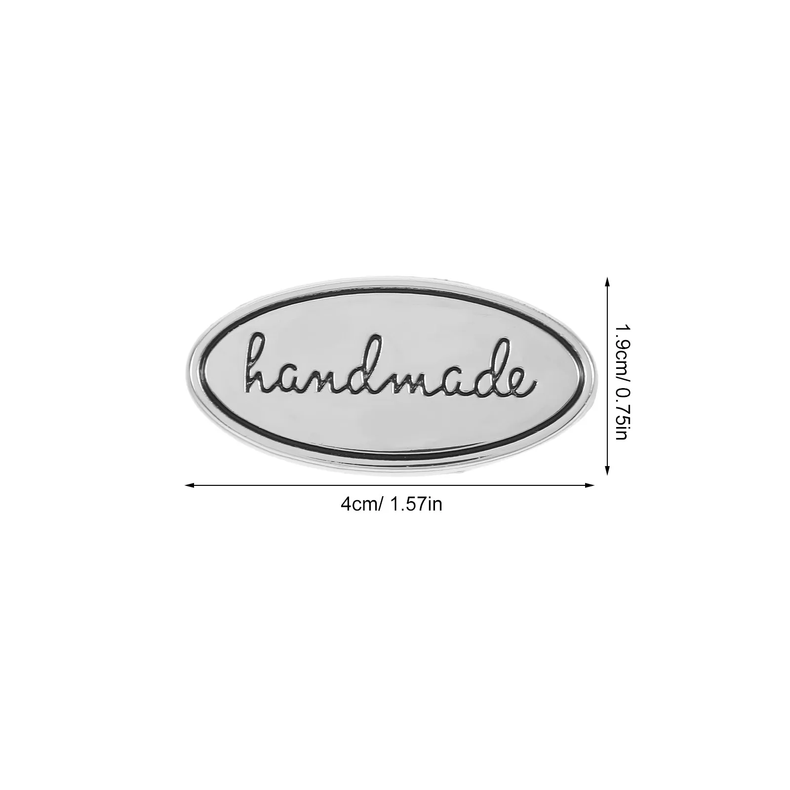 10Pcs Oval Zinc Alloy Clothing Labels Handmade Embossed Metal Tags for DIY Bags Jeans Shoes Hats Sewing Craft Decorative Labels view 3