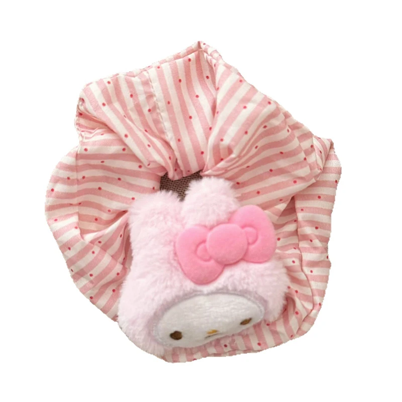 Gumki do włosów Sanrio Melody, różowe, duże, urocze, elastyczne, z motywem kreskówkowym, modne damskie opaski do włosów, akcesoria do włosów, prezenty.