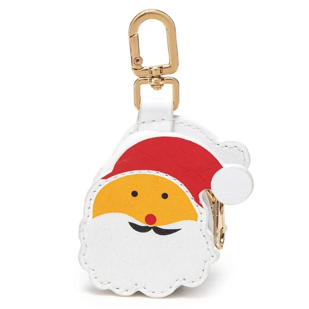 Change Bag Cute PU Leather Keychain Santa Claus Snowflake Christmas Pendant Ghost Wallet Earphone Bag Gift