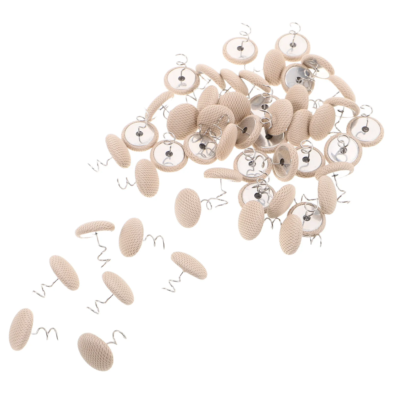 

50Pcs Bedskirt Twist Pins Fabric Covered Upholstery Tacks Stable Bed Skirts Hold Slipcover Fasteners Dust Ruffle Pins Furniture