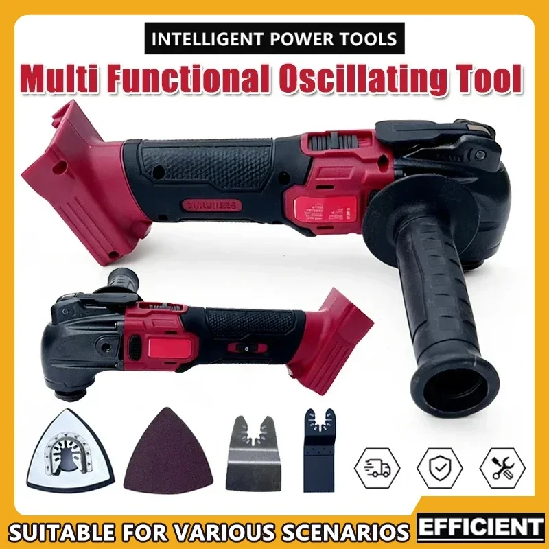 Fit Milwaukee 18V Brushless Multi-Functional Oscillating Tool 6-Speed Cordless Vibration Electric Trimmer Renovator with Battery