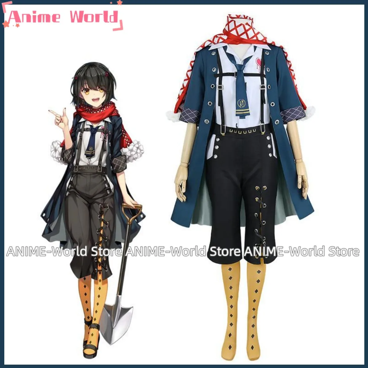 Anime Virtual YouTuber NIJISANJI Mashiro Meme Cosplay Costume Wig Daily Hip Hop Printing Uniform Shoes Woman Carnival Suit