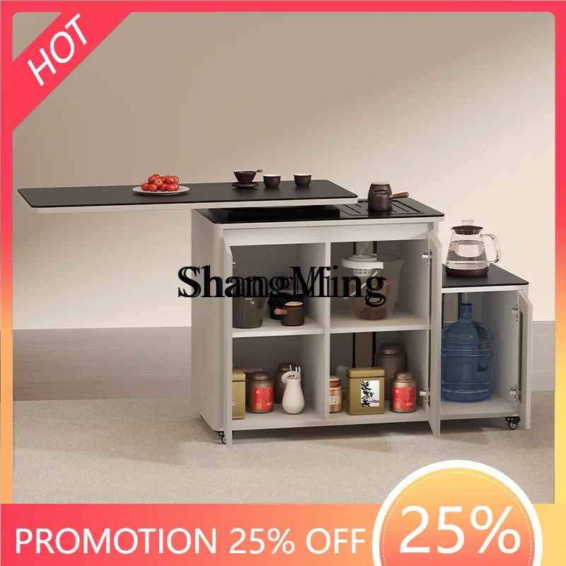 

FG Sofa Mobile Side Table Rotating Tea Cabinet Living Room Rock Board Small Kettle Modern Side Small Tea Table