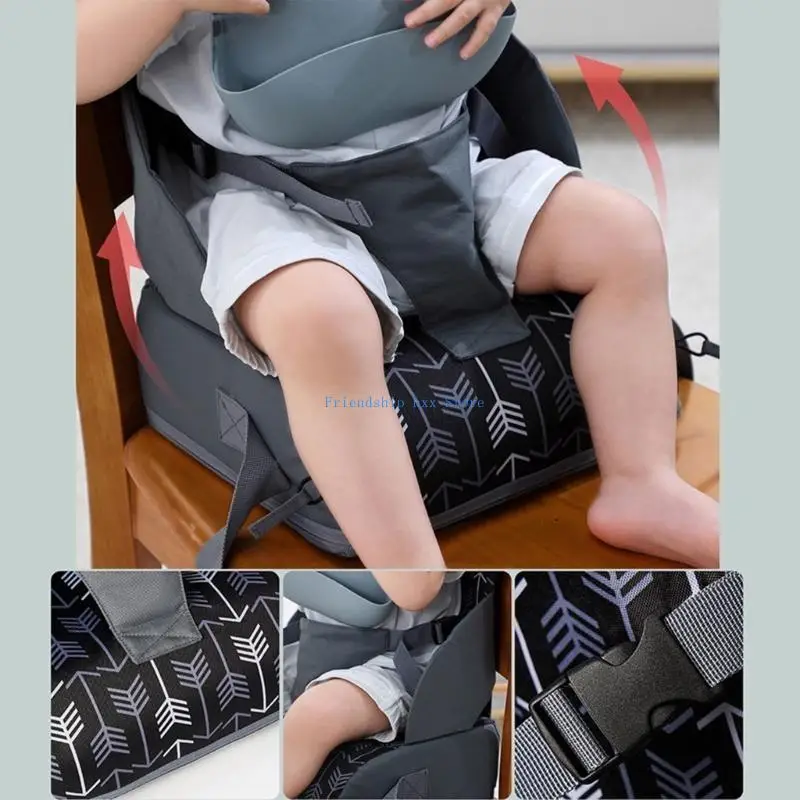 وسادة مقاعد معززة للأطفال F1CB وسادة كرسي مرتفع مع حزام أمان قابل للتعديل، وسادة كرسي أطفال لطاولة الطعام بالمنزل