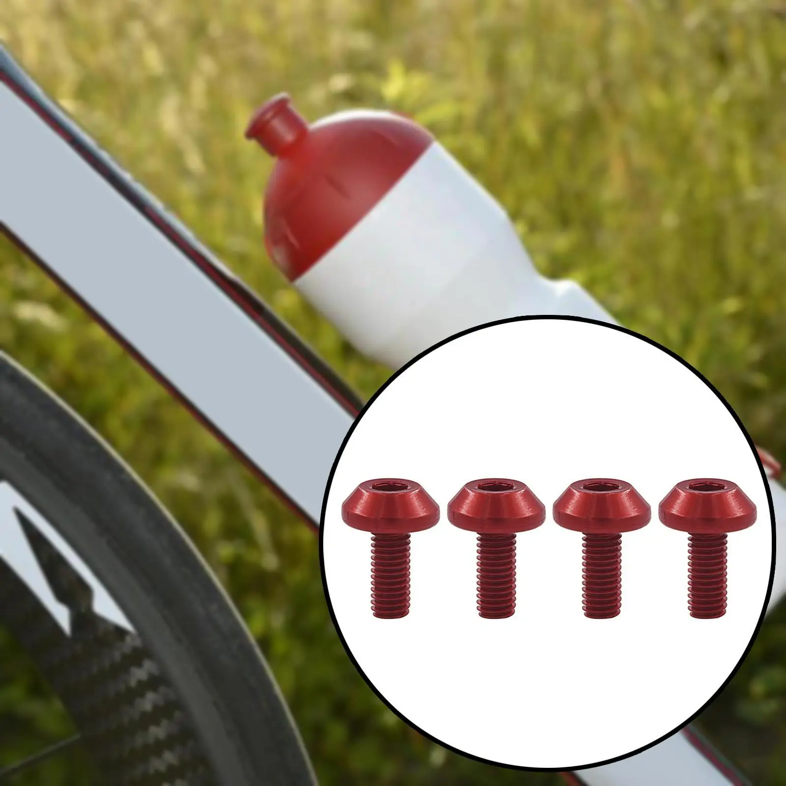 4 Stück Fahrrad-Flaschenhalter-Schrauben M5 Aluminiumschrauben für MTB Rennrad Flaschenhalterung Montagezubehör – Detail 5