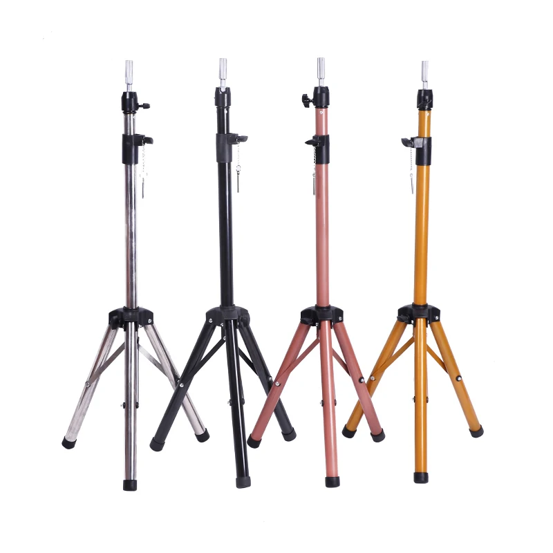 Adjustable Metal Mannequin Head Stand With Holding Bag Black Portable Tripod Wig Head Stand For Training Heads Canvas Block Head view 6