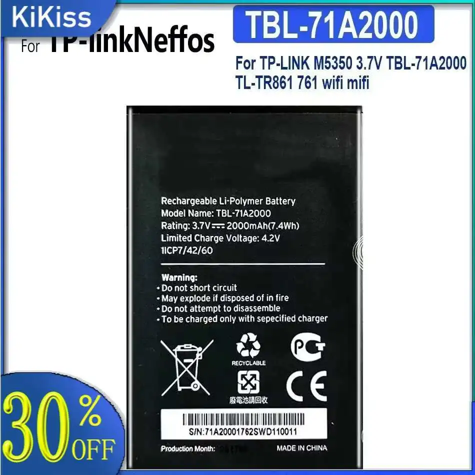 

Battery 2000mAh-4100mAh For TP-Link Neffos X20 Pro X1 Lite 32GB TP7071A TP9131A TP904A TP904C M5350 TBL-71A2000 TL-TR861 761