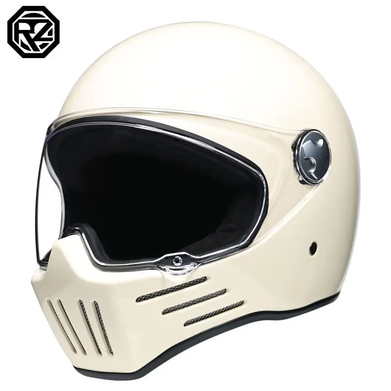 

Vintage Racer Full Face Motocross Racing Motorcycle Helmet Retro DOT Approved Capacete Jet Helm Motorbike Casco De Moto