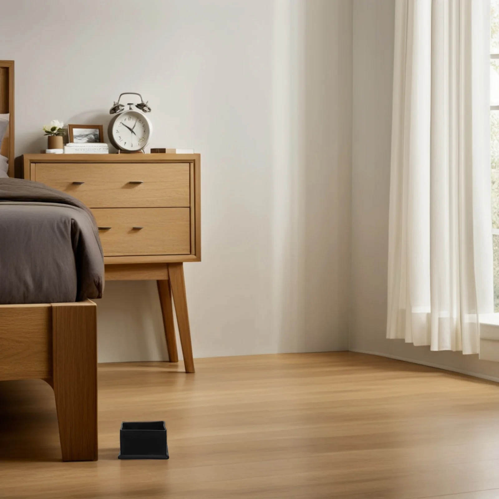 

12Pcs Soft PVC Furniture Leg Covers Square 5cm Chair Table Feet Pads Non-Slip Floor Protectors Black Chair Leg Floor Protectors