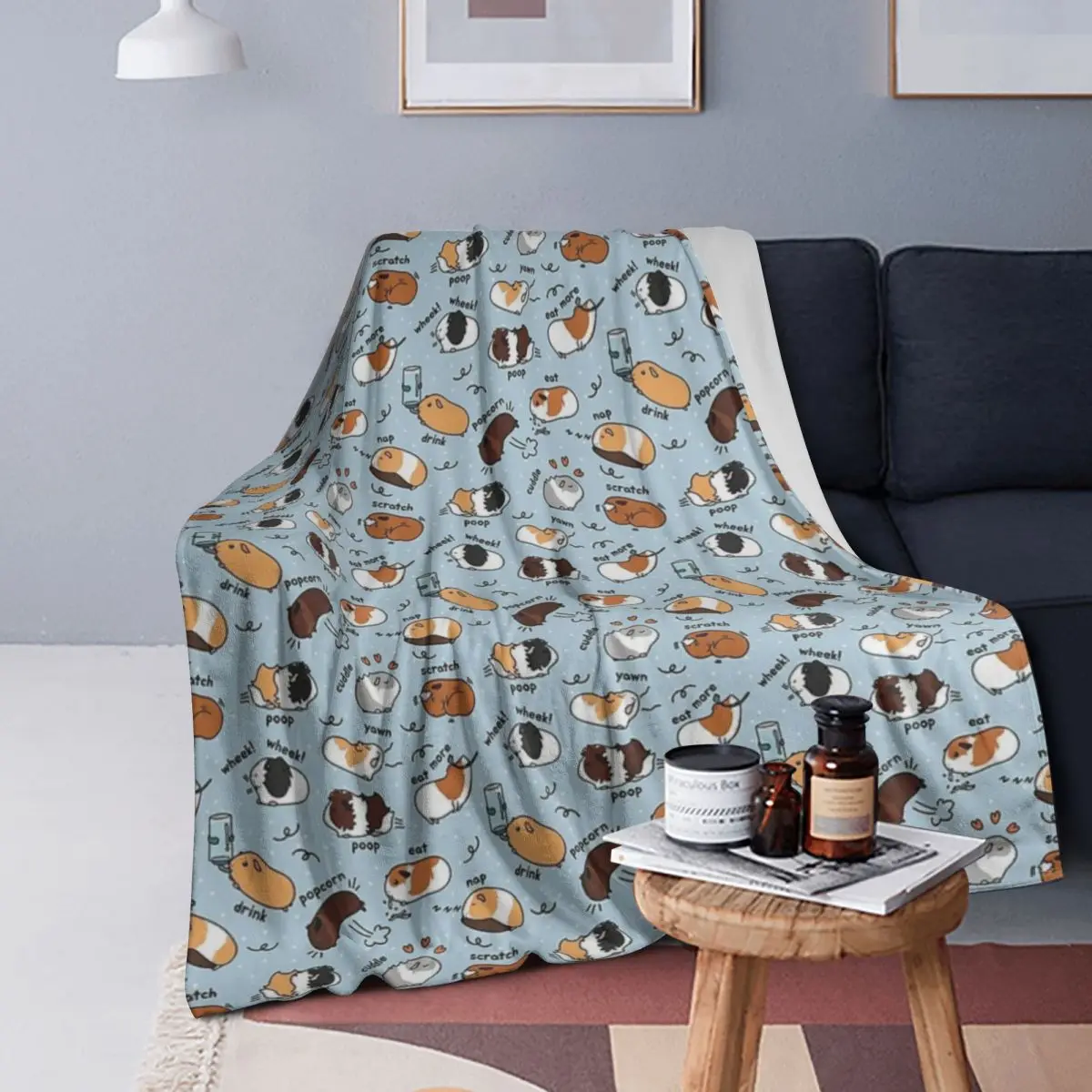 

Guinea Pig Daily To-Do List Blankets Soft Warm Flannel Throw Blanket Plush for Bed Living room Picnic Travel Home Sofa