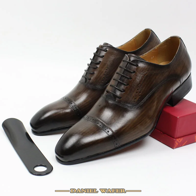 

Men's Leather Shoes Genuine Leather Lace-up Business Formal Cowhide Gentleman