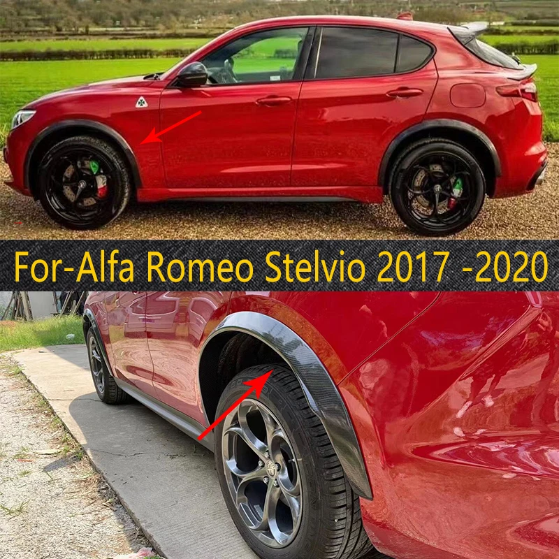 

Suitable for Alfa Romeo Stelvio 2017-2020 carbon fiber fenders, and the front fender of the car protects the eyebrows 4 unids