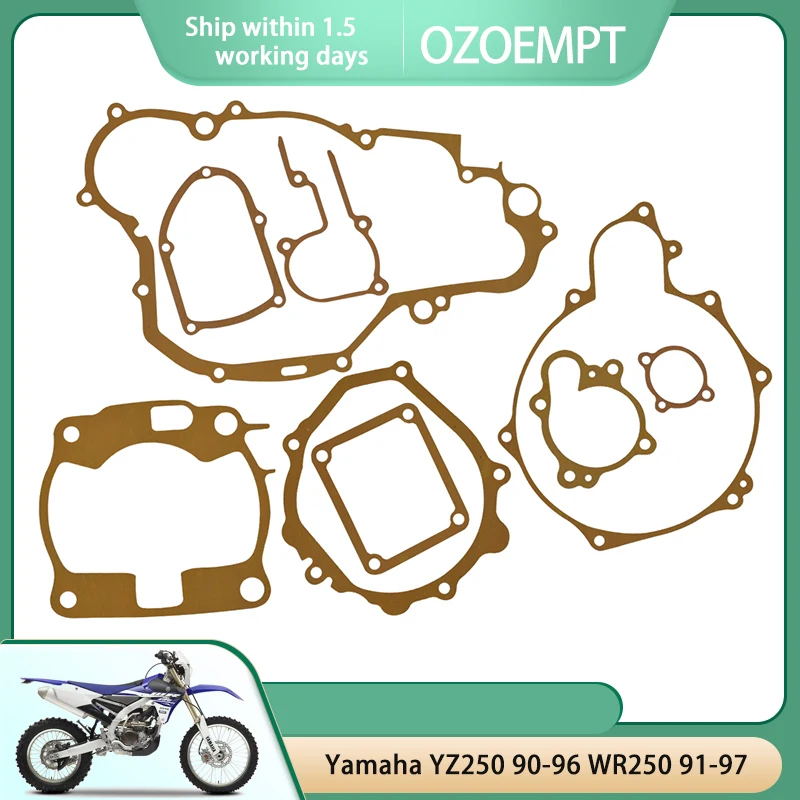 

OZOEMPT Engine Cylinder Crankcase Repair Gasket Apply to Yamaha YZ250 90-96 WR250 91-97