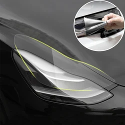 Headlight Color Changing Films for Tesla Model 3/Y 2017-2023 Foglamp TPU Transparent Protective Film Headlamp Black Cover Film