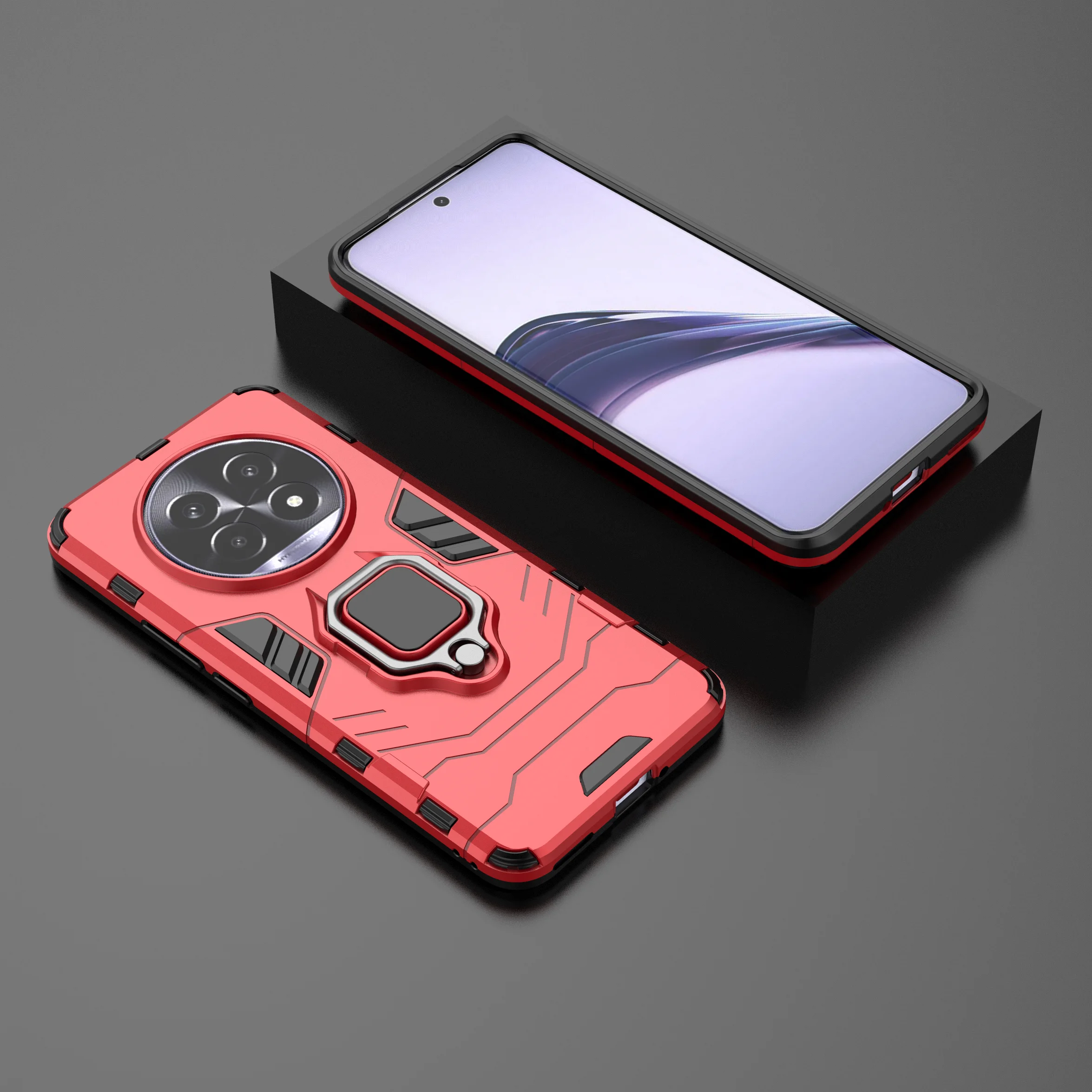 realme 13 Pro Plus 5G Zırhlı Çelik Dirsek Arka Kapak realme 13 Pro Plus Darbeye Dayanıklı Tampon Funda