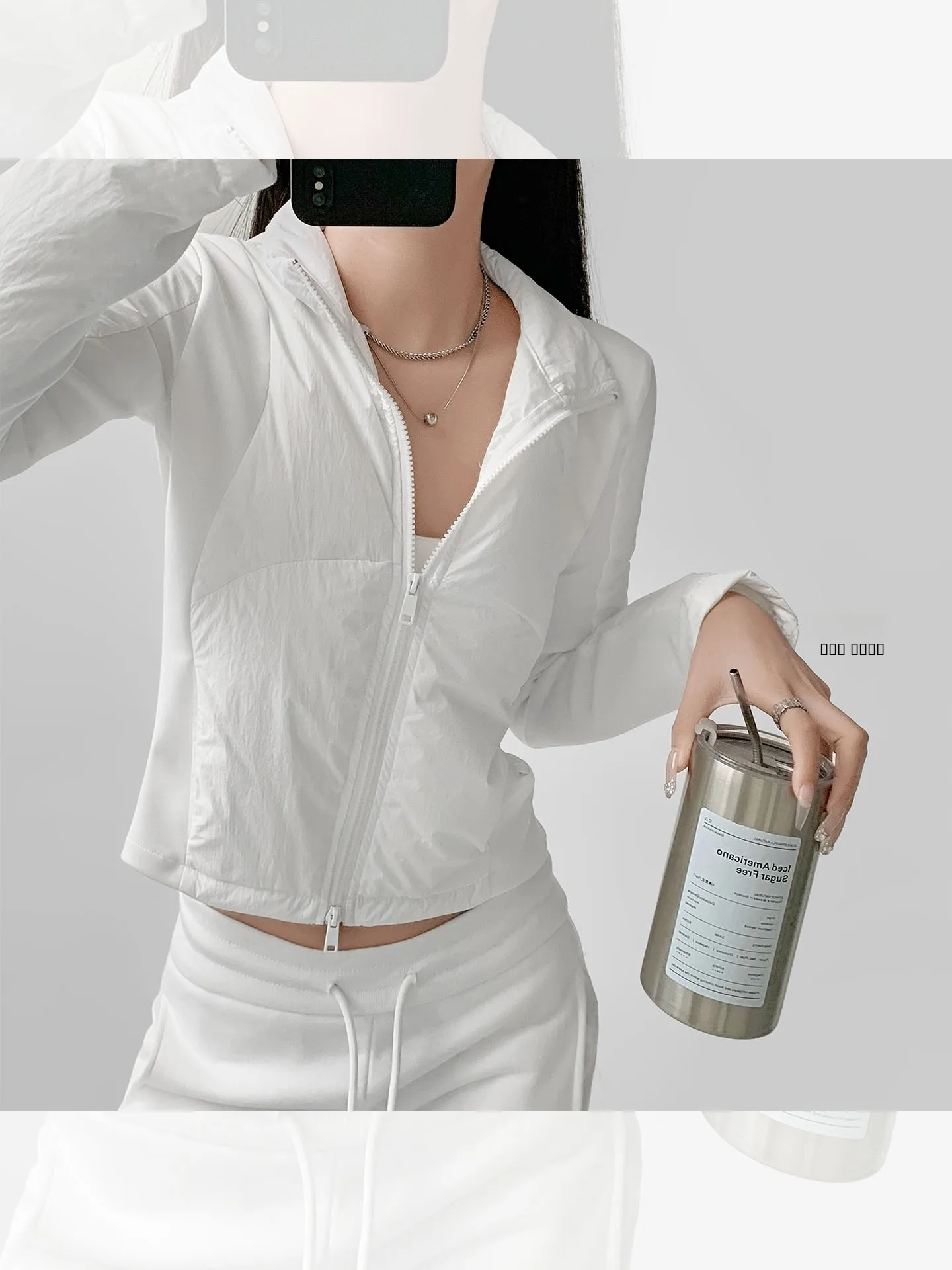 

Summer Spring Tea Women's White Du down Jaet Lightweight Winter Outerwear Thermal Base Layer Zipper Closure Long Sve Coat