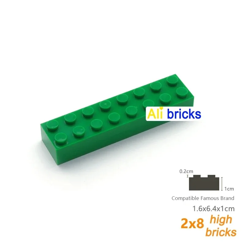 10PCS 3007 93888 클래식 기본 두꺼운 2x8 블록 건축 블록 브릭 어린이 장난감 선물 상자