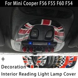 Union jack interior do carro telhado luz de leitura lâmpada adesivo capa para mini cooper f56 f55 countryman f60 clubman f54 acessórios