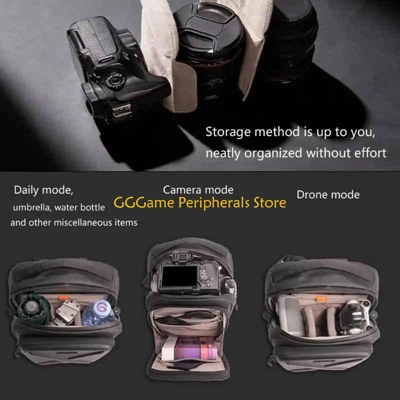 

U55B Compactly AntiShock Camera Case Backpack With Multiple Inner Pockets For Gadgets