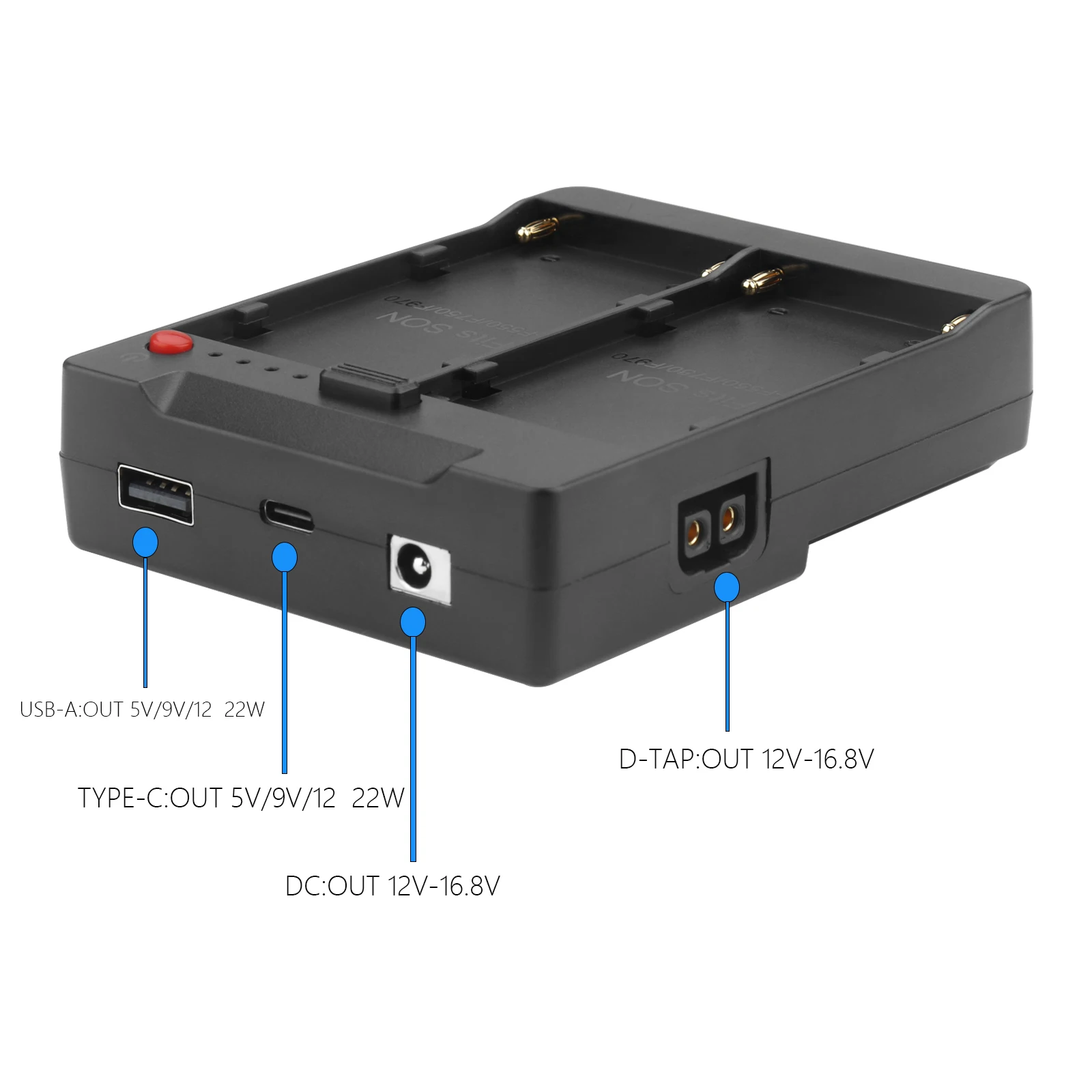 NP-F Batterij naar V-Mount Batterij Converter Adapter Plaat Fit NP-F550 F750 F970 LED Licht Monitor