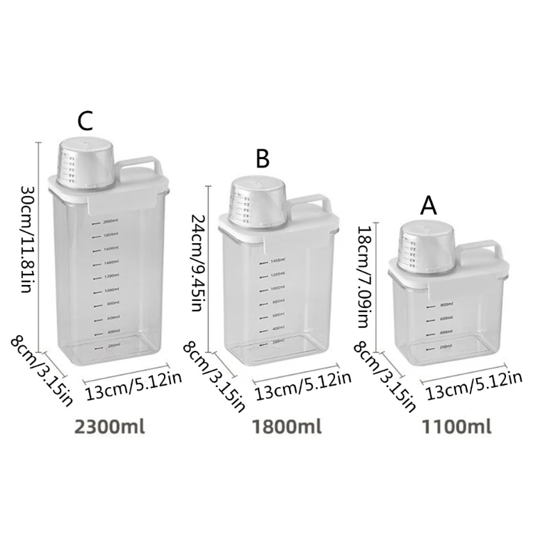 Convenient Measuring Cup Storage Canister with Seal Lid Grains Storage Jar Dropshipping