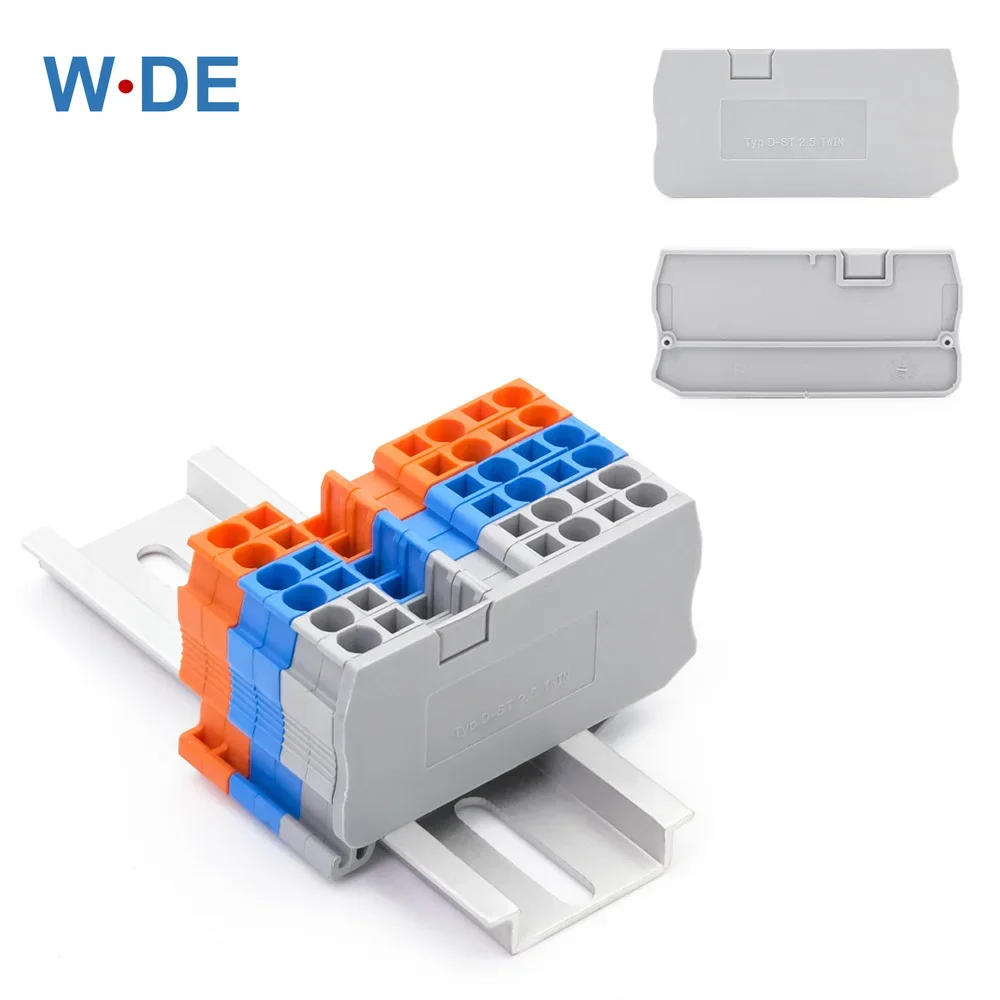 1 Piece D-ST2.5-TWIN End Cover For ST2.5-TWIN Din Rail Terminal Blocks End Cover Plate