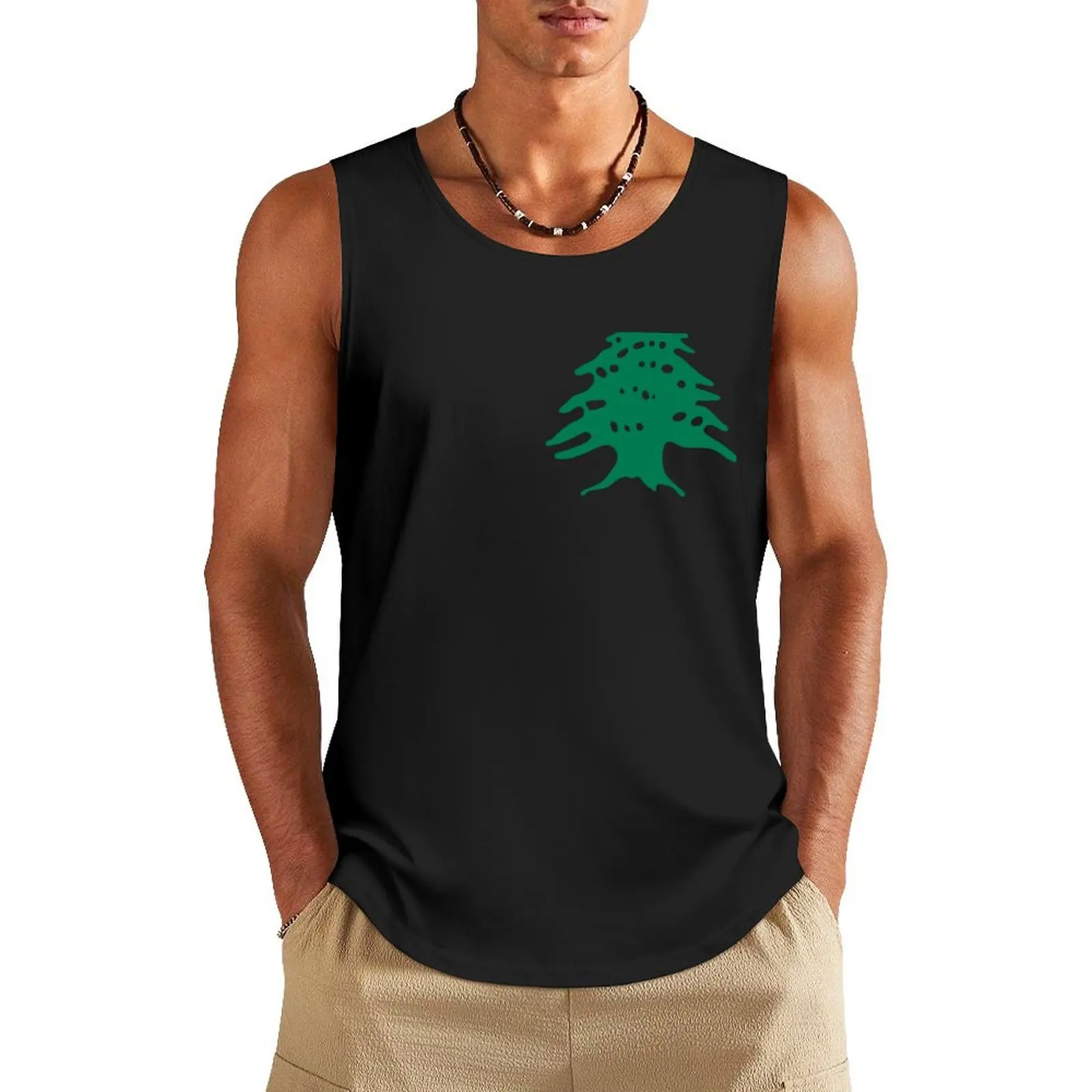 

lebanon cedar logo Tank Top Vest anime gym t-shirt for man anime top