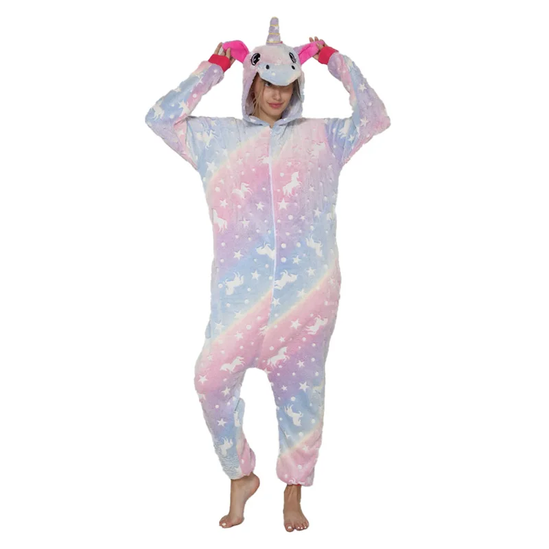 

Kigurumi Adults Jumpsuit Homewear Winter Flannel Halloween Cosplay Loungewear Warm Clothes Onesies Unisex Sleepwear Hooded Tail