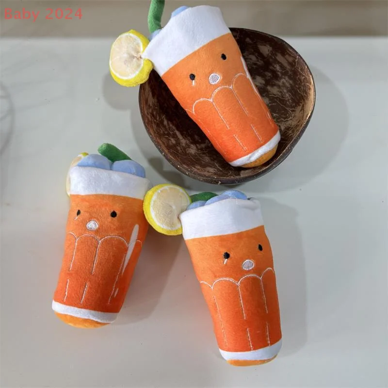 1/2PCS schattige oranje bosbes koude drank pluche pop knuffel sleutelhanger rugzak hanger tas cadeau